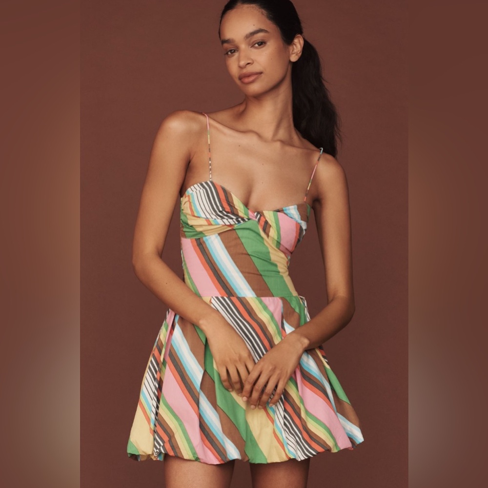 S/W/F striped mini rainbow dress